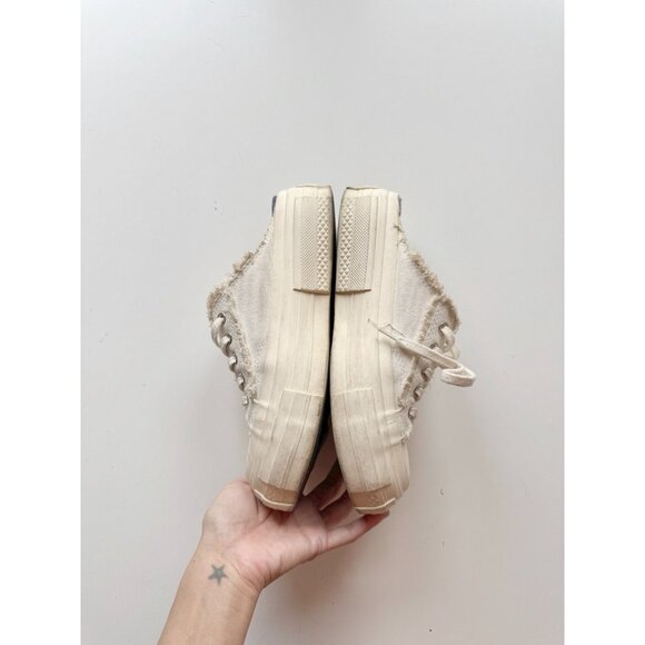 xVESSEL G.O.P. White Frayed Canvas "Peace By Piece" Slip On Sneakers, Size 37 - Picture 11 of 16